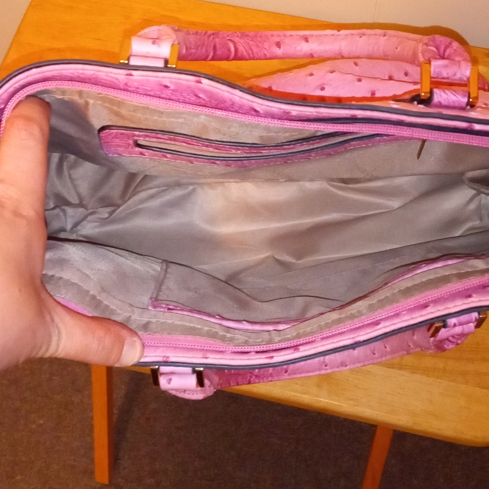 Pink satchel with matching wristlet